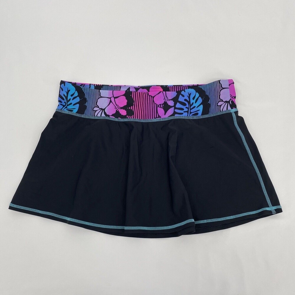 R way Swimwear Girl's Stretch Printed Waistband Pull-On  Skirt Black Size 14.5